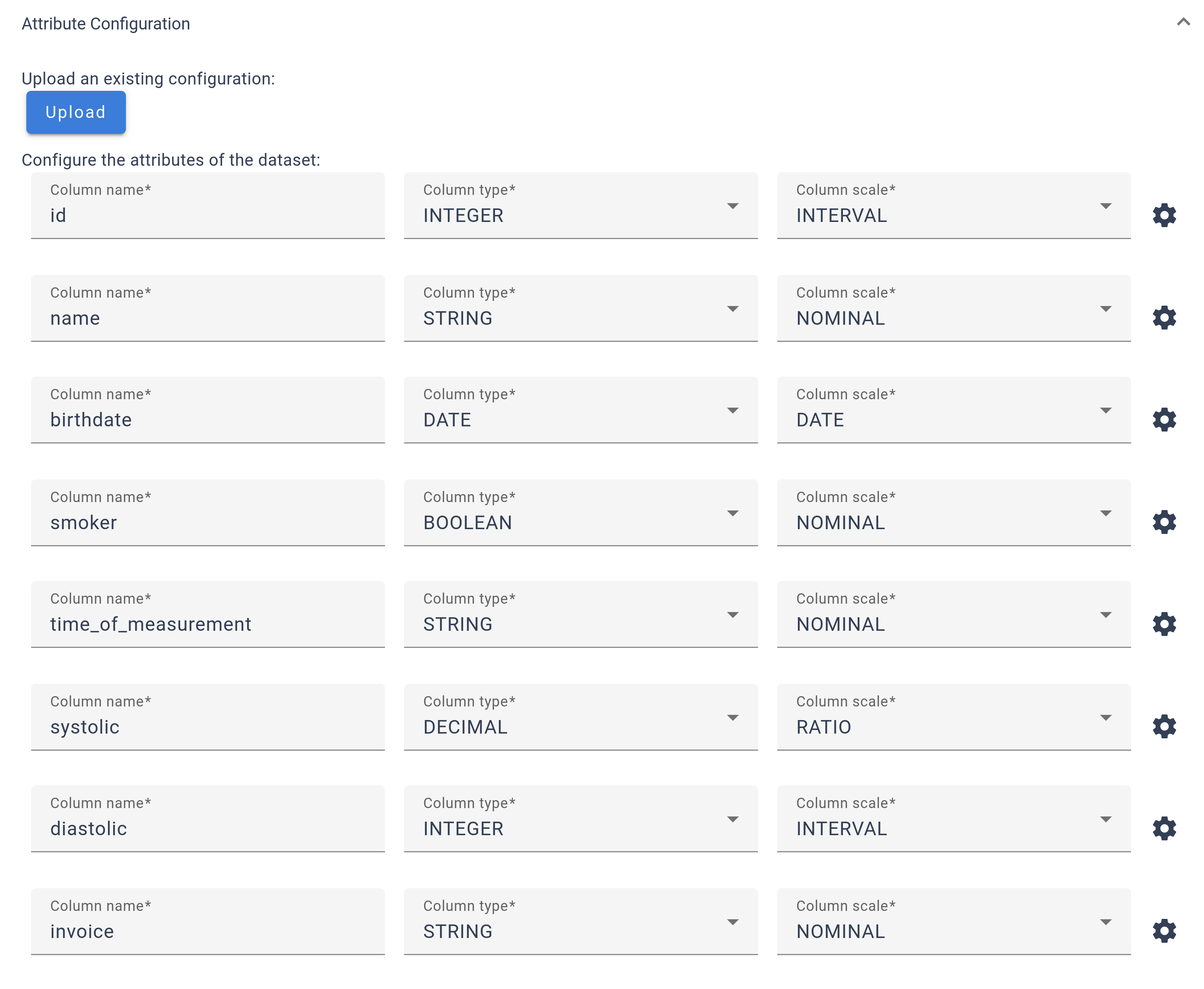 Data Config Page