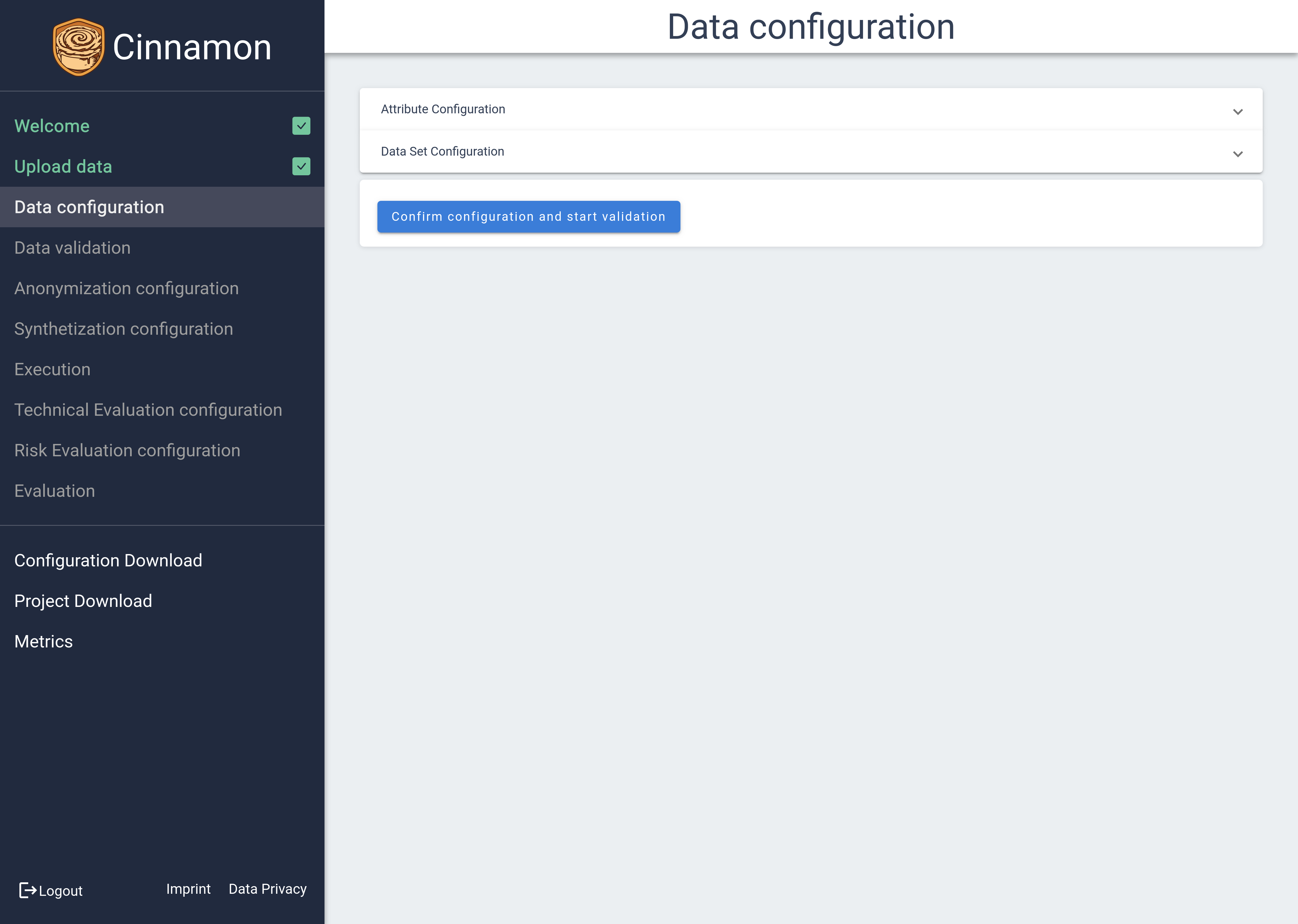 Data Config Page